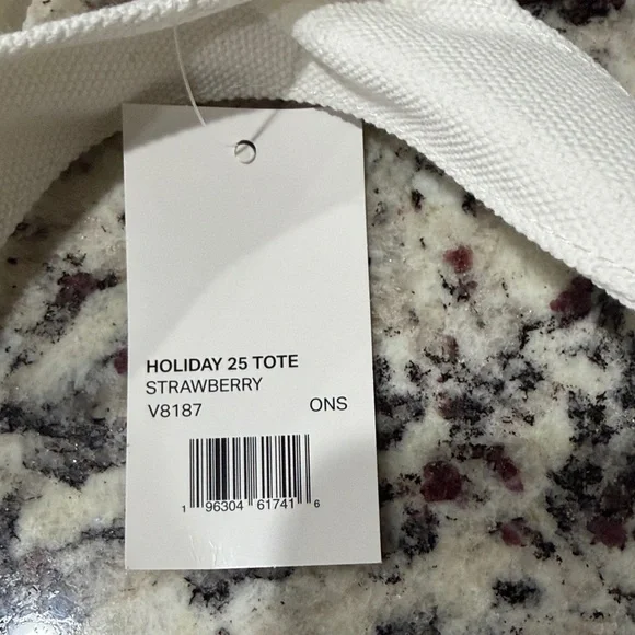 Vuori Holiday strawberry Red and White Graphic Tote - Picture 3 of 4